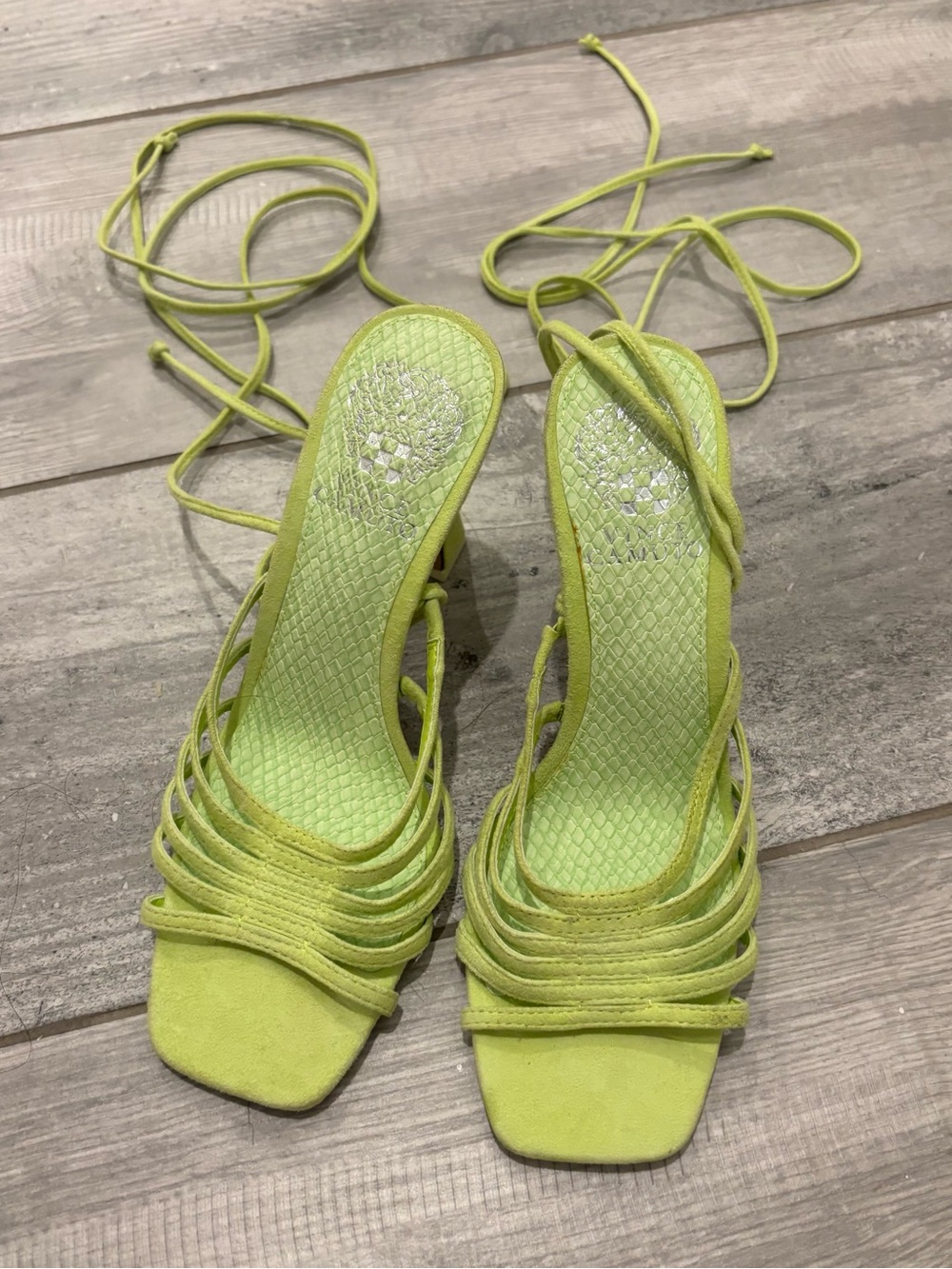 Vince Camuto Roselian Ankle Tie Sandal, Women's Size 6.5 M, Green